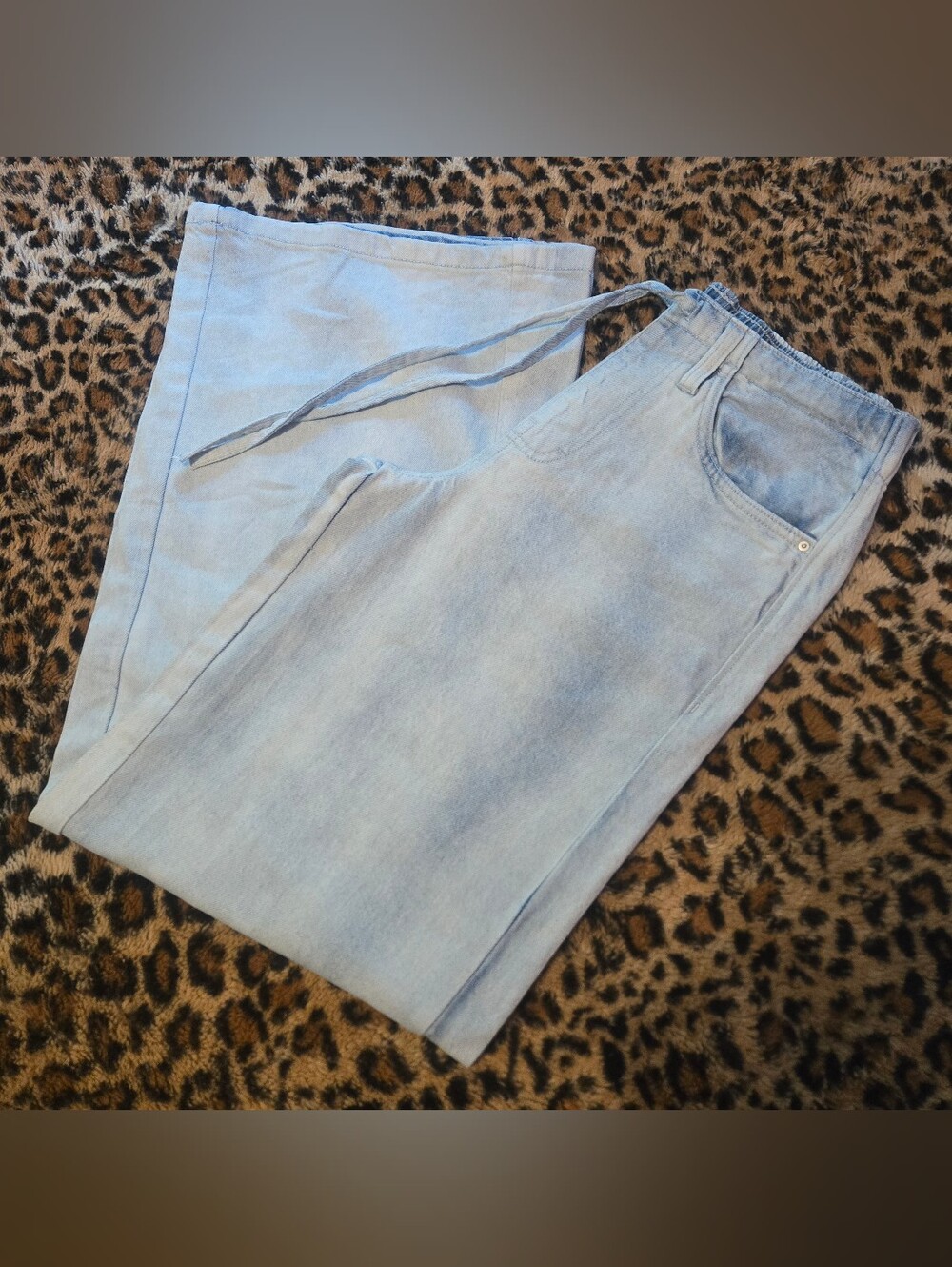 Billabong Light Blue Washed Denim Wide Leg Pants